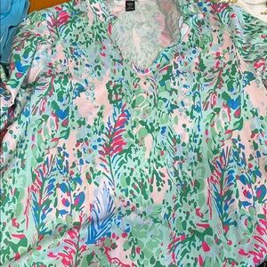 SHEIN Multicolor Floral V-Neck Blouse